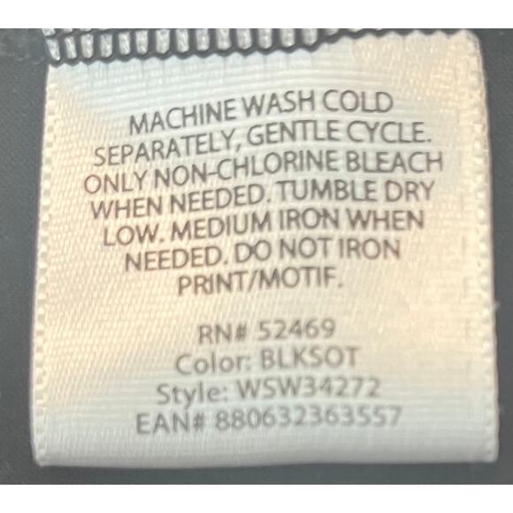 WHITE STAG 3/4 SLV OPEN-FRONT BLOUSE WITH TANK, WOMENS, 3X, BLACK W/WHITE FLORAL - Picture 10 of 10